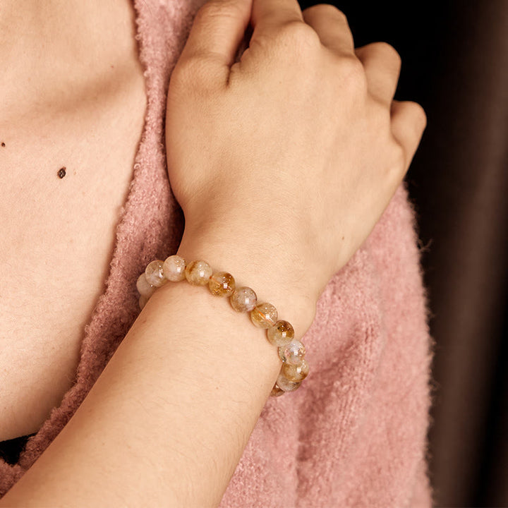 Buddha Stones Natural Citrine Snowflake Crystal Prosperity Bracelet - image 5