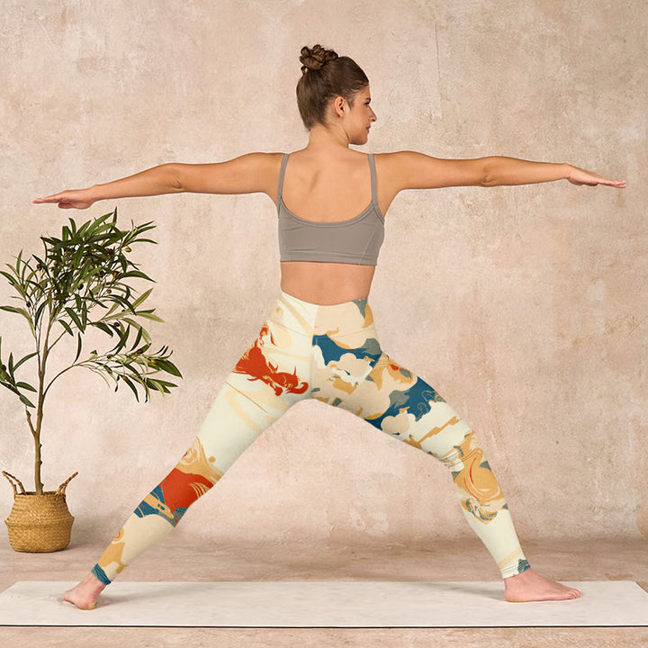 Buddha Stones Colorful Clouds Print Fitness Leggings Women's Yoga Pants - image 10