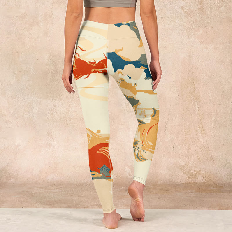 Buddha Stones Colorful Clouds Print Fitness Leggings Women's Yoga Pants - image 14