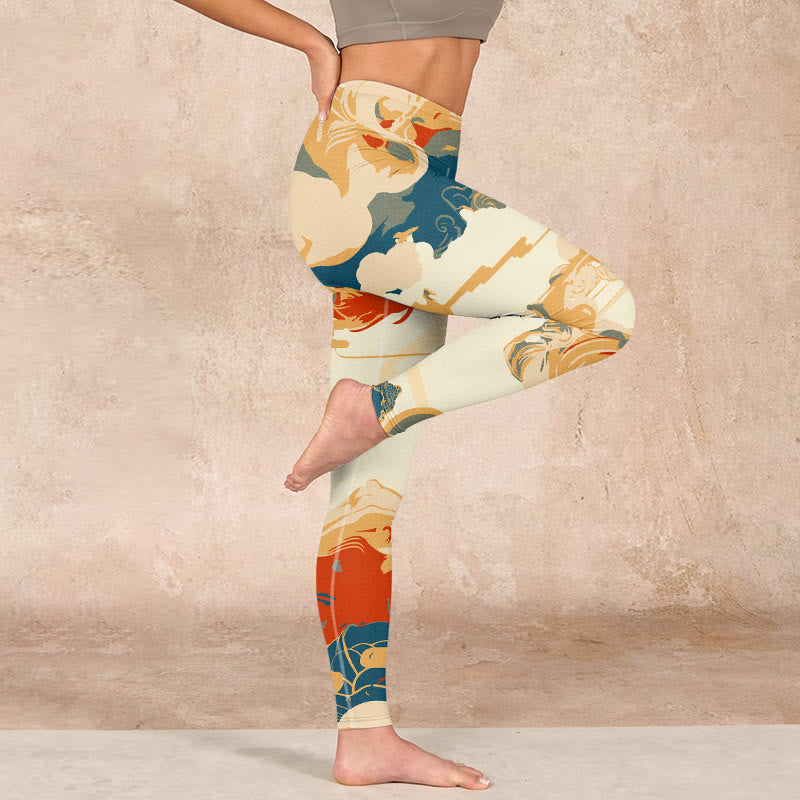 Buddha Stones Colorful Clouds Print Fitness Leggings Women's Yoga Pants - image 15
