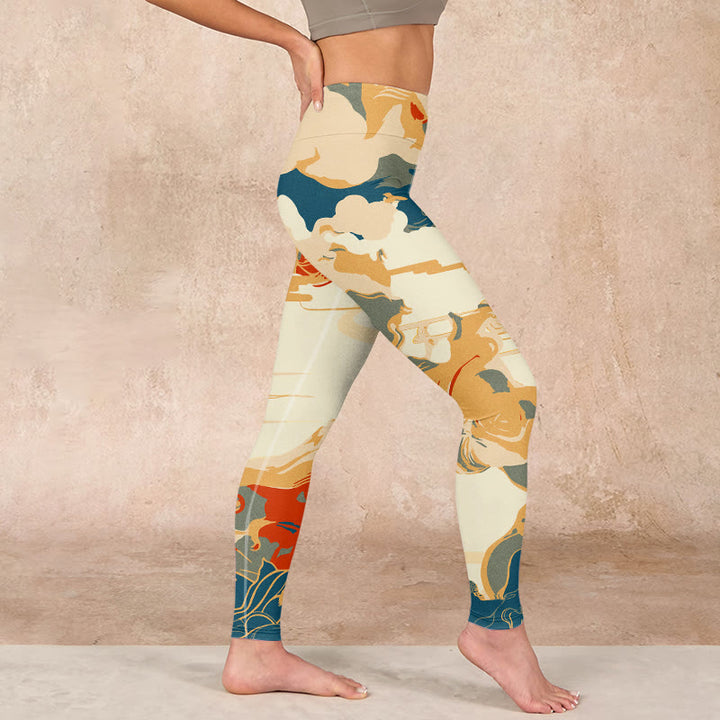 Buddha Stones Colorful Clouds Print Fitness Leggings Women's Yoga Pants - image 16