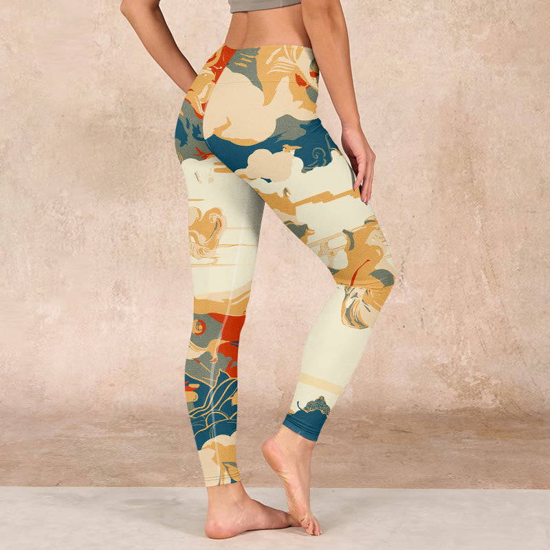 Buddha Stones Colorful Clouds Print Fitness Leggings Women's Yoga Pants - image 2