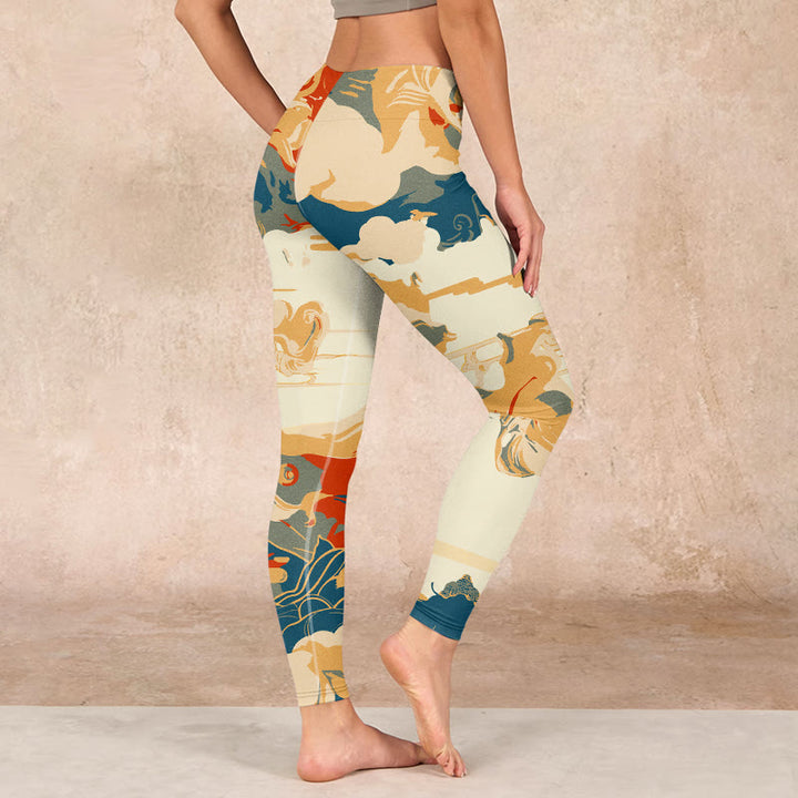 Buddha Stones Colorful Clouds Print Fitness Leggings Women's Yoga Pants - image 2
