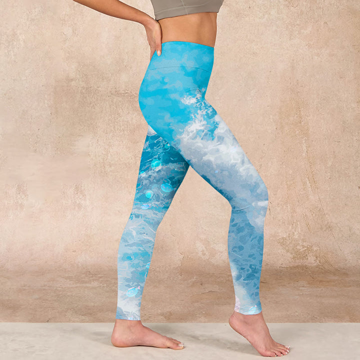 Buddha Stones Ocean Waves Fish Gym Leggings Women's Yoga Pants - image 16