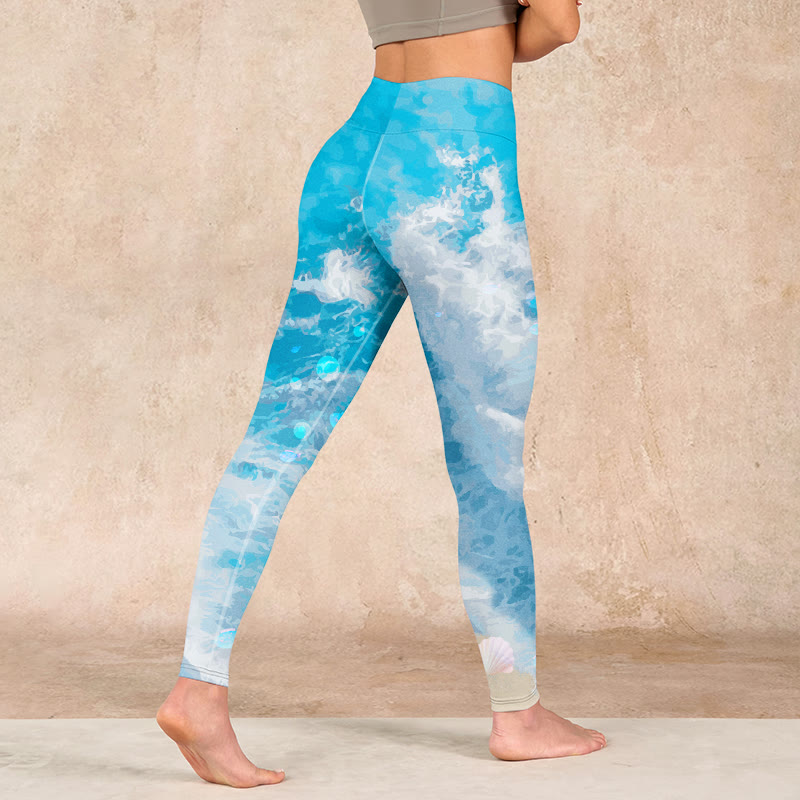 Buddha Stones Ocean Waves Fish Gym Leggings Women's Yoga Pants - image 4