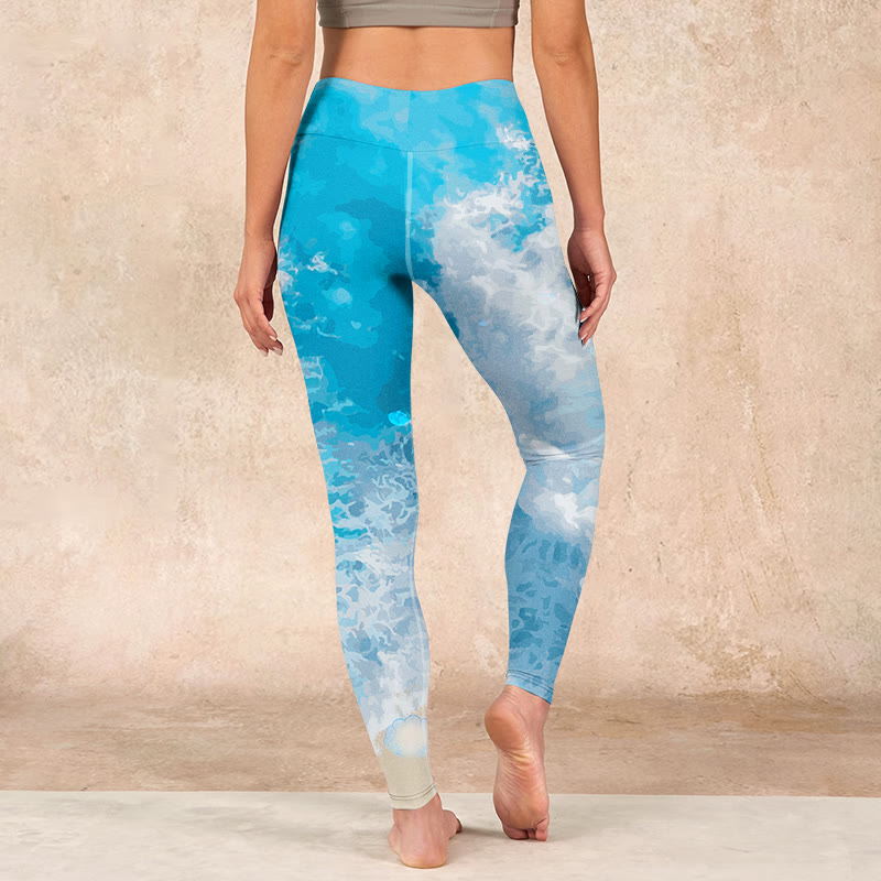 Buddha Stones Ocean Waves Fish Gym Leggings Women's Yoga Pants - image 14