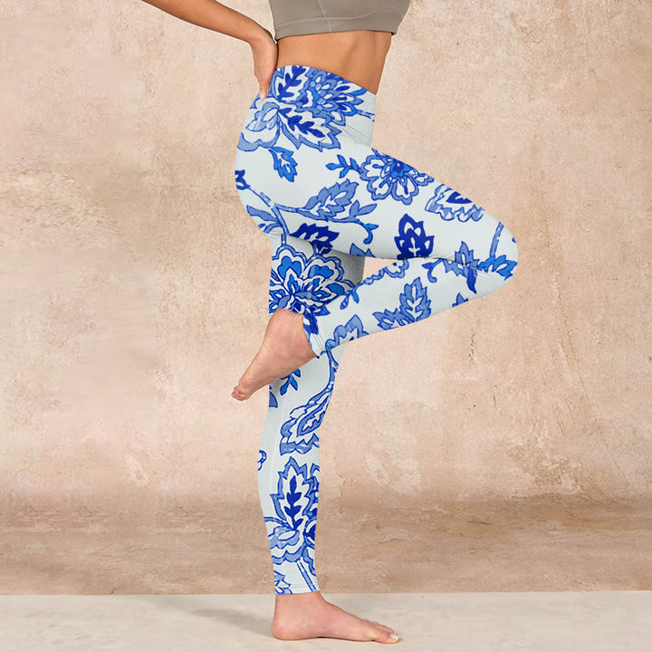 Buddha Stones Flowers Print Gym Leggings Women's Yoga Pants - image 15