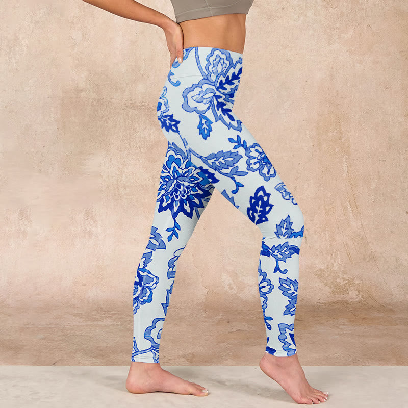 Buddha Stones Flowers Print Gym Leggings Women's Yoga Pants - image 16