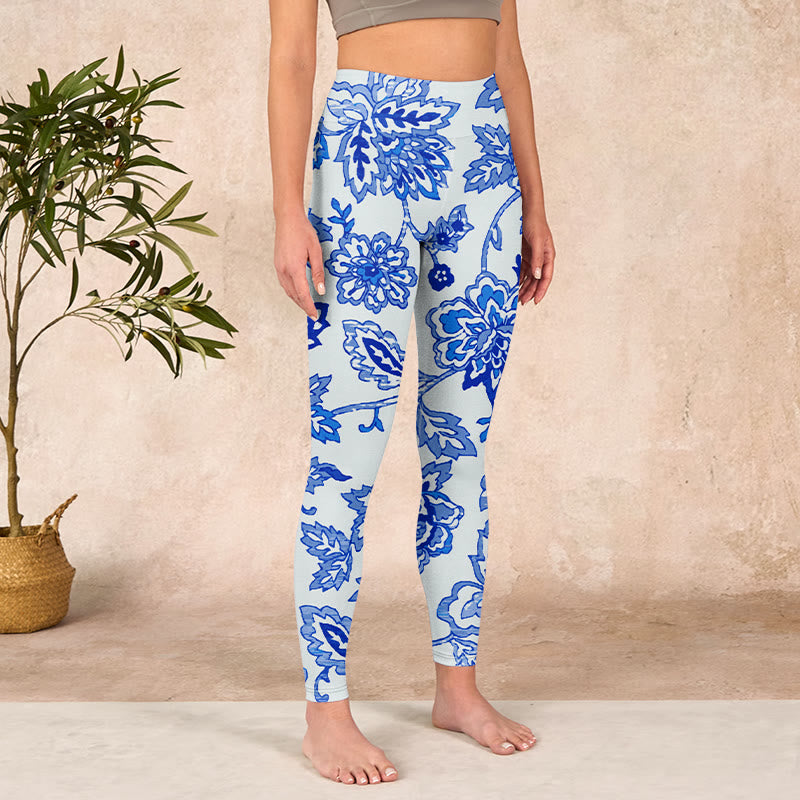 Buddha Stones Flowers Print Gym Leggings Women's Yoga Pants - image 3