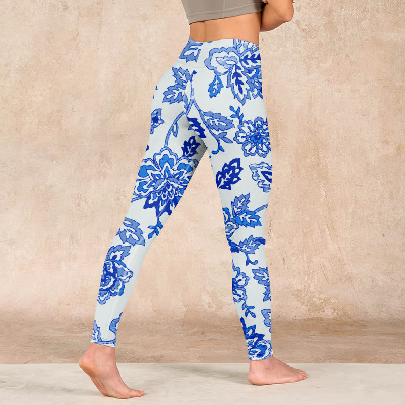 Buddha Stones Flowers Print Gym Leggings Women's Yoga Pants - image 4