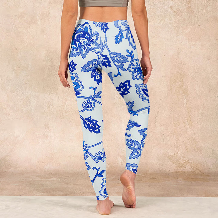 Buddha Stones Flowers Print Gym Leggings Women's Yoga Pants - image 14