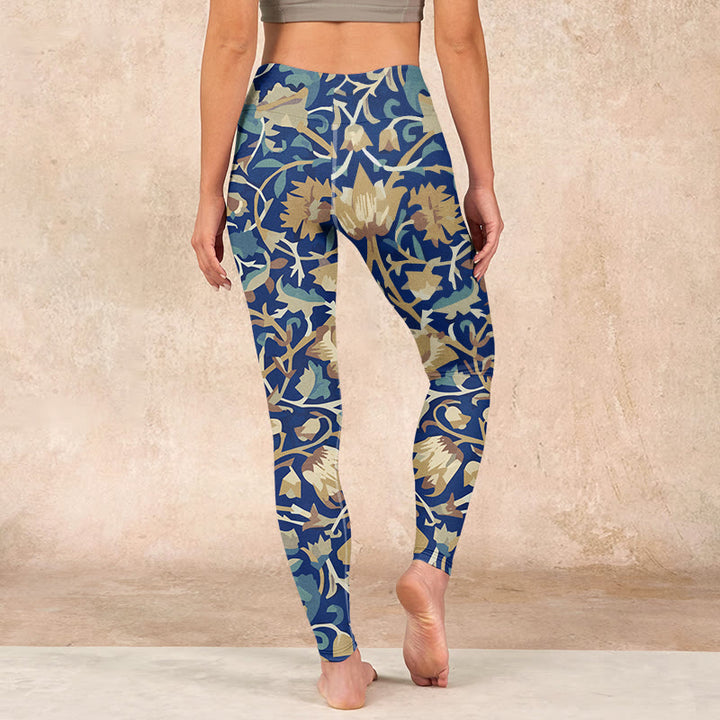 Buddha Stones Interconnected Lotus Flowers Pattern Gym Leggings Women's Yoga Pants - image 14