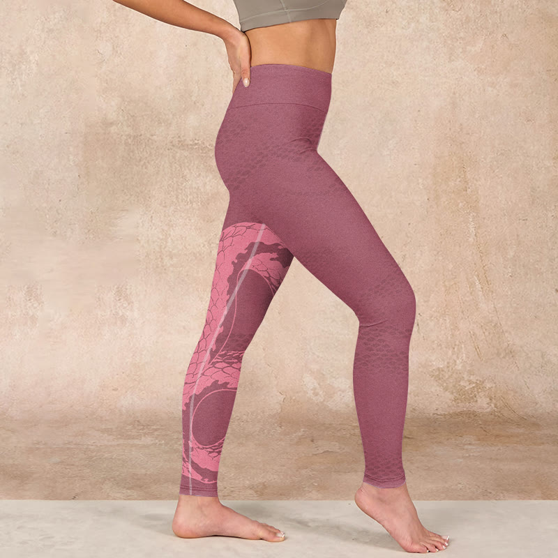 Buddha Stones Pink Snake And Snakeskin Print Gym Leggings Women's Yoga Pants - image 16