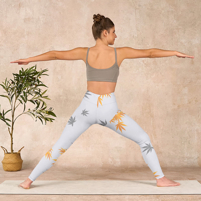 Buddha Stones Maple Gym Leggings Women's Yoga Pants - image 10