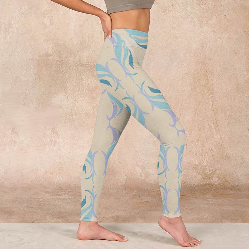 Buddha Stones Blue Purple Green Lines Gym Leggings Women's Yoga Pants - image 16