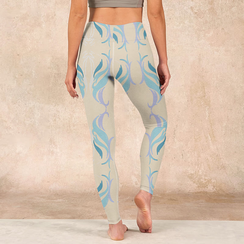 Buddha Stones Blue Purple Green Lines Gym Leggings Women's Yoga Pants - image 14