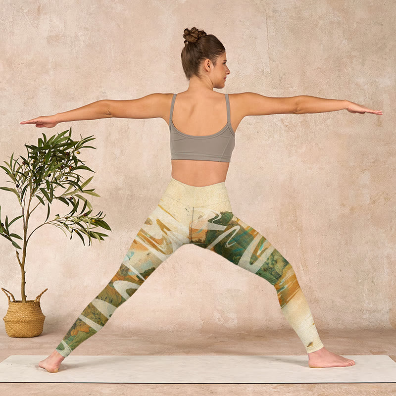 Buddha Stones Green Mountains Clouds Mist Print Fitness Leggings Women's Yoga Pants - image 11