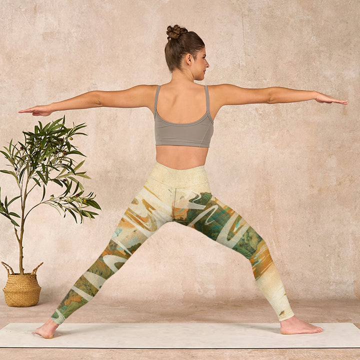 Buddha Stones Green Mountains Clouds Mist Print Fitness Leggings Women's Yoga Pants - image 11