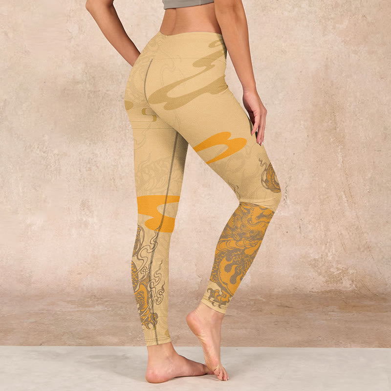 Buddha Stones PiXiu Clouds Pattern Gym Leggings Women's Yoga Pants - image 2
