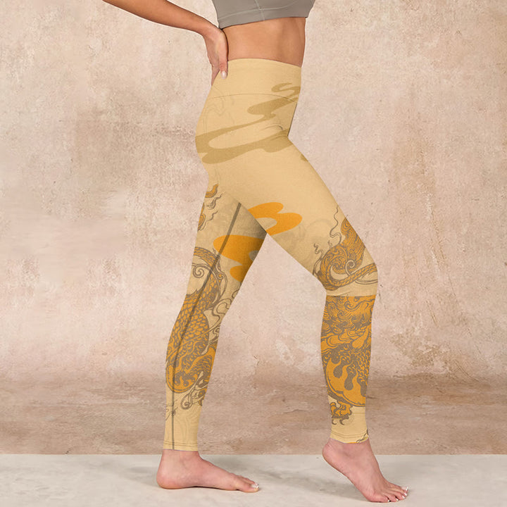 Buddha Stones PiXiu Clouds Pattern Gym Leggings Women's Yoga Pants - image 16
