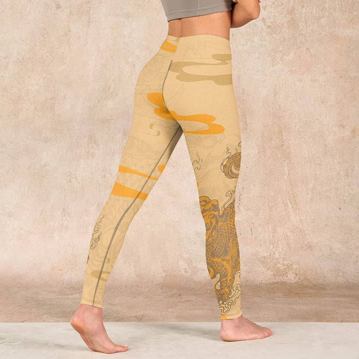 Buddha Stones PiXiu Clouds Pattern Gym Leggings Women's Yoga Pants - image 4