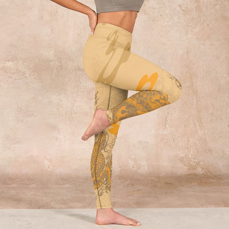 Buddha Stones PiXiu Clouds Pattern Gym Leggings Women's Yoga Pants - image 15