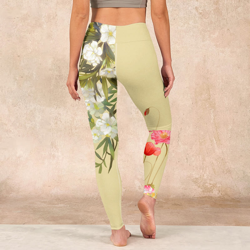 Buddha Stones Flowers Plants Butterfly Print Fitness Leggings Women's Yoga Pants - image 14