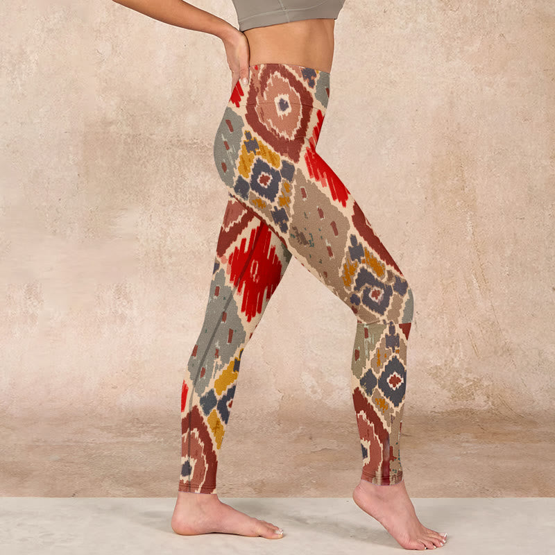 Buddha Stones Plaid Printed Gym Leggings Women's Yoga Pants - image 2