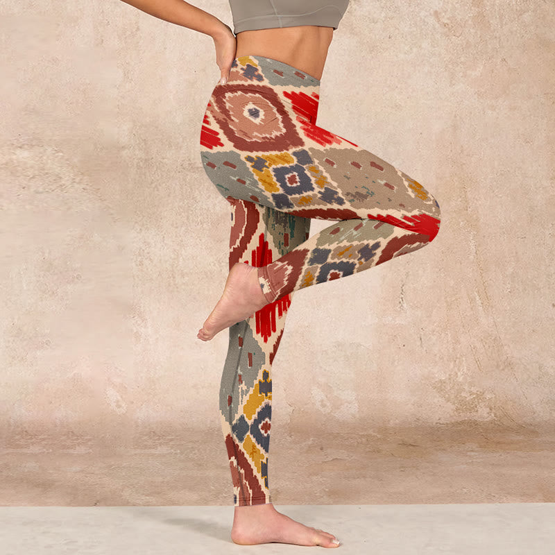 Buddha Stones Plaid Printed Gym Leggings Women's Yoga Pants - image 15