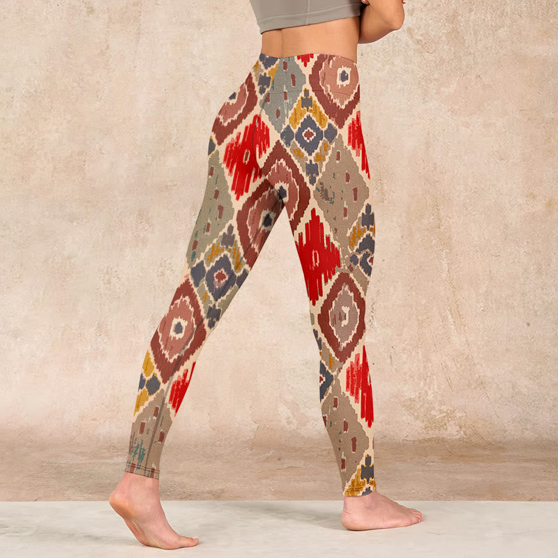 Buddha Stones Plaid Printed Gym Leggings Women's Yoga Pants - image 4