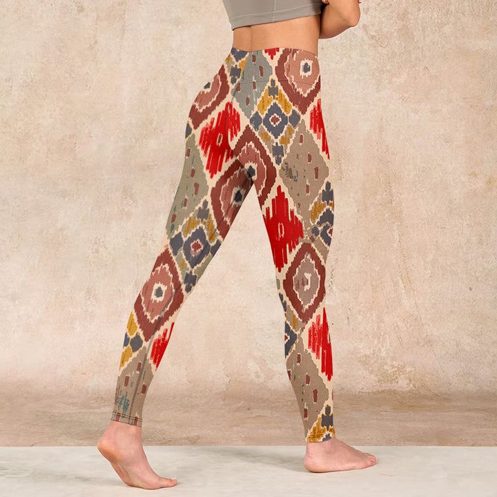 Buddha Stones Plaid Printed Gym Leggings Women's Yoga Pants - image 4