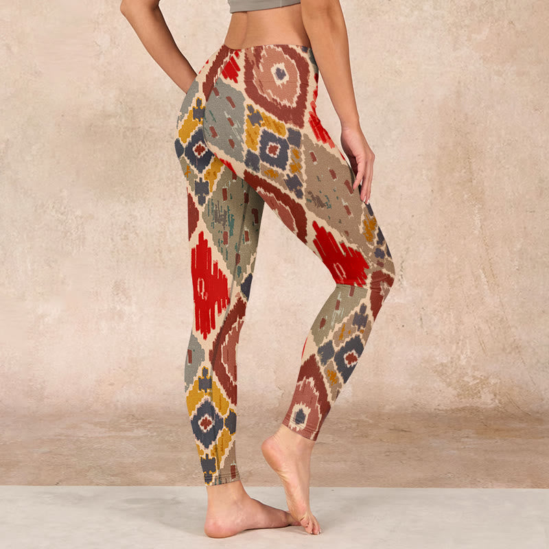 Buddha Stones Plaid Printed Gym Leggings Women's Yoga Pants - image 16