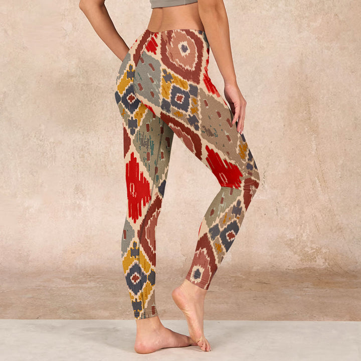 Buddha Stones Plaid Printed Gym Leggings Women's Yoga Pants - image 16