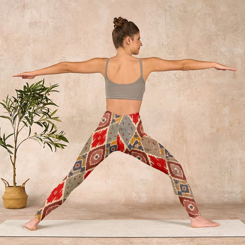 Buddha Stones Plaid Printed Gym Leggings Women's Yoga Pants - image 10