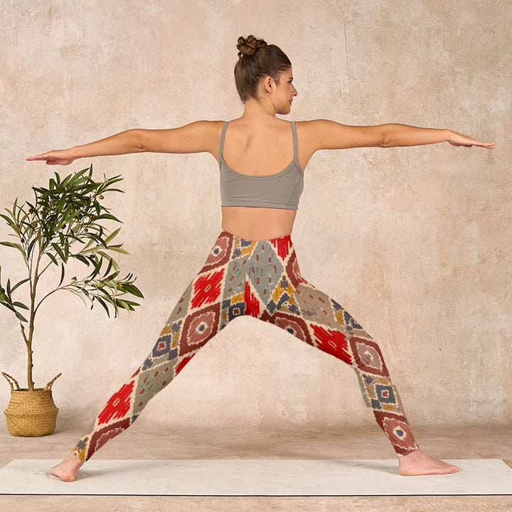 Buddha Stones Plaid Printed Gym Leggings Women's Yoga Pants - image 10