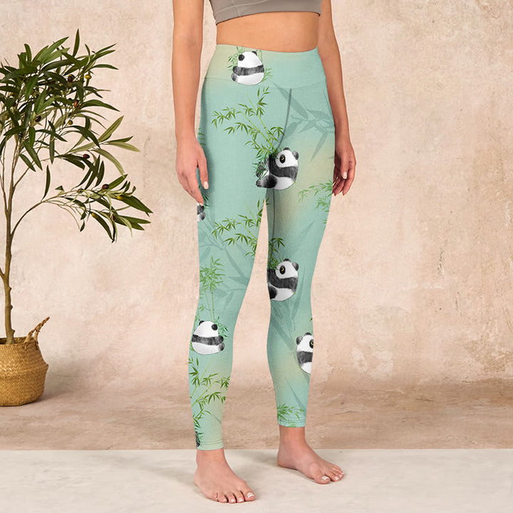 Buddha Stones Bamboo Panda Print Gym Leggings Women's Yoga Pants - image 3
