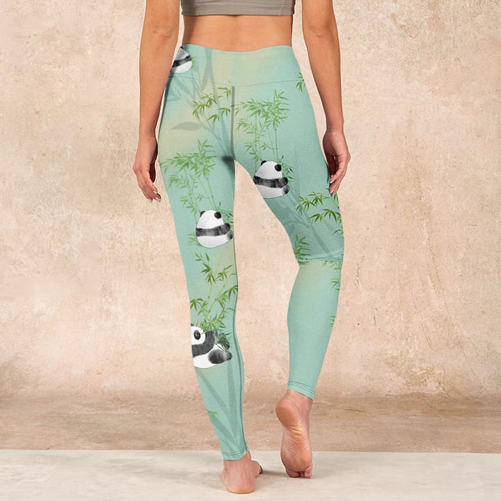 Buddha Stones Bamboo Panda Print Gym Leggings Women's Yoga Pants - image 14