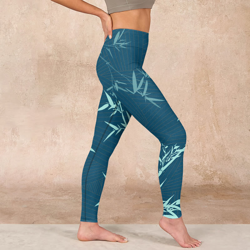 Buddha Stones Lush Turquoise Bamboo Panda Pattern Gym Leggings Women's Yoga Pants - image 16