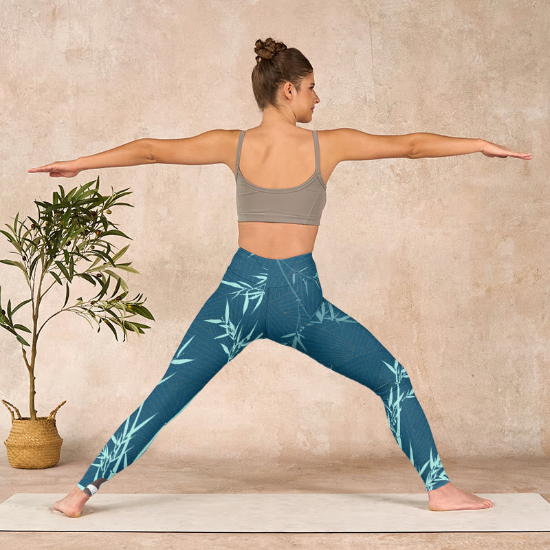 Buddha Stones Lush Turquoise Bamboo Panda Pattern Gym Leggings Women's Yoga Pants - image 10