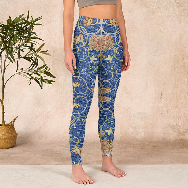Buddha Stones Lotus Flowers Print Gym Leggings Women's Yoga Pants - image 3