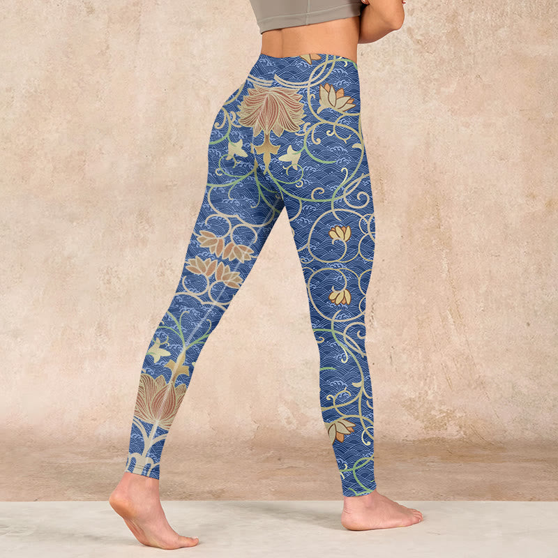 Buddha Stones Lotus Flowers Print Gym Leggings Women's Yoga Pants - image 4