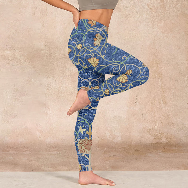 Buddha Stones Lotus Flowers Print Gym Leggings Women's Yoga Pants - image 14