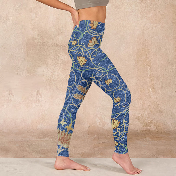 Buddha Stones Lotus Flowers Print Gym Leggings Women's Yoga Pants - image 15