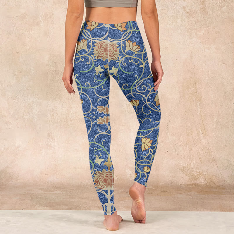 Buddha Stones Lotus Flowers Print Gym Leggings Women's Yoga Pants - image 16