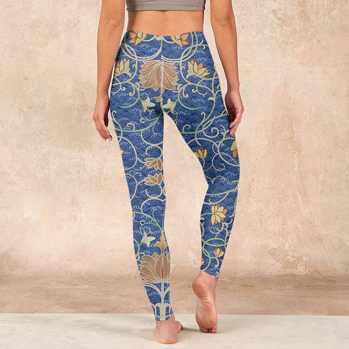 Buddha Stones Lotus Flowers Print Gym Leggings Women's Yoga Pants - image 16