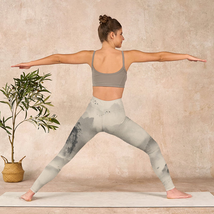 Buddha Stones Mountains Shrouded In Mist Wild Goose Gym Leggings Women's Yoga Pants - image 11