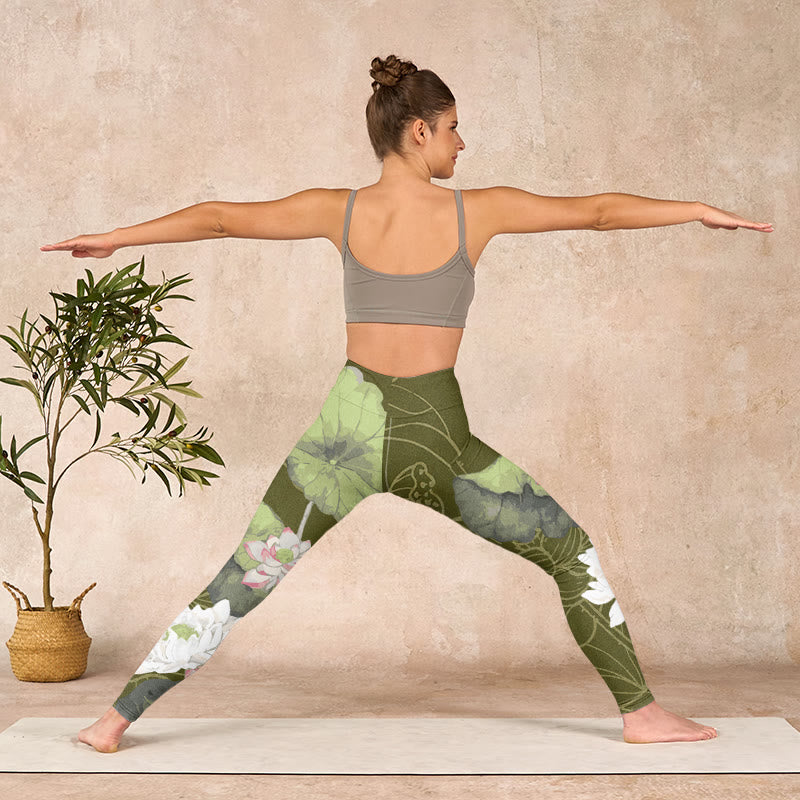 Buddha Stones Lotus Print Gym Leggings Women's Yoga Pants - image 10