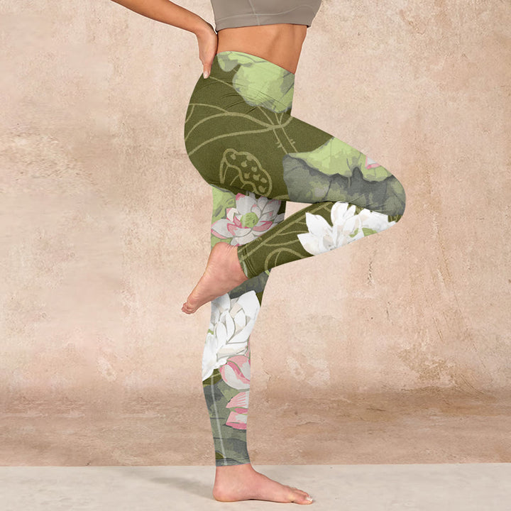 Buddha Stones Lotus Print Gym Leggings Women's Yoga Pants - image 14