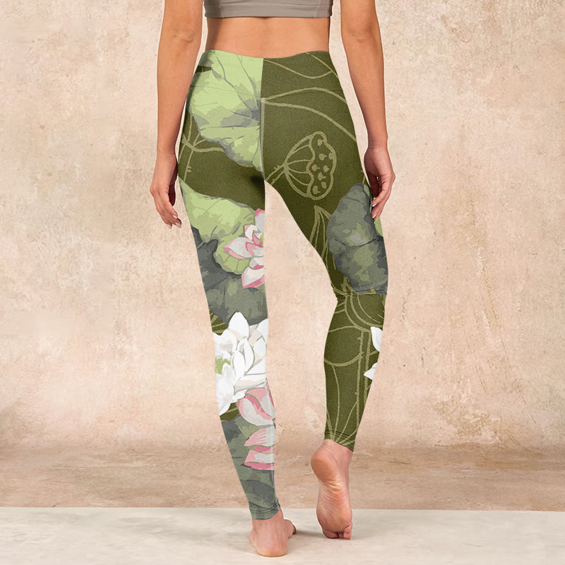 Buddha Stones Lotus Print Gym Leggings Women's Yoga Pants - image 15
