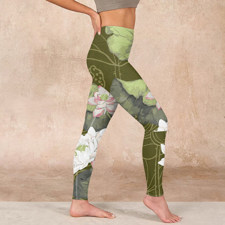 Buddha Stones Lotus Print Gym Leggings Women's Yoga Pants - image 16